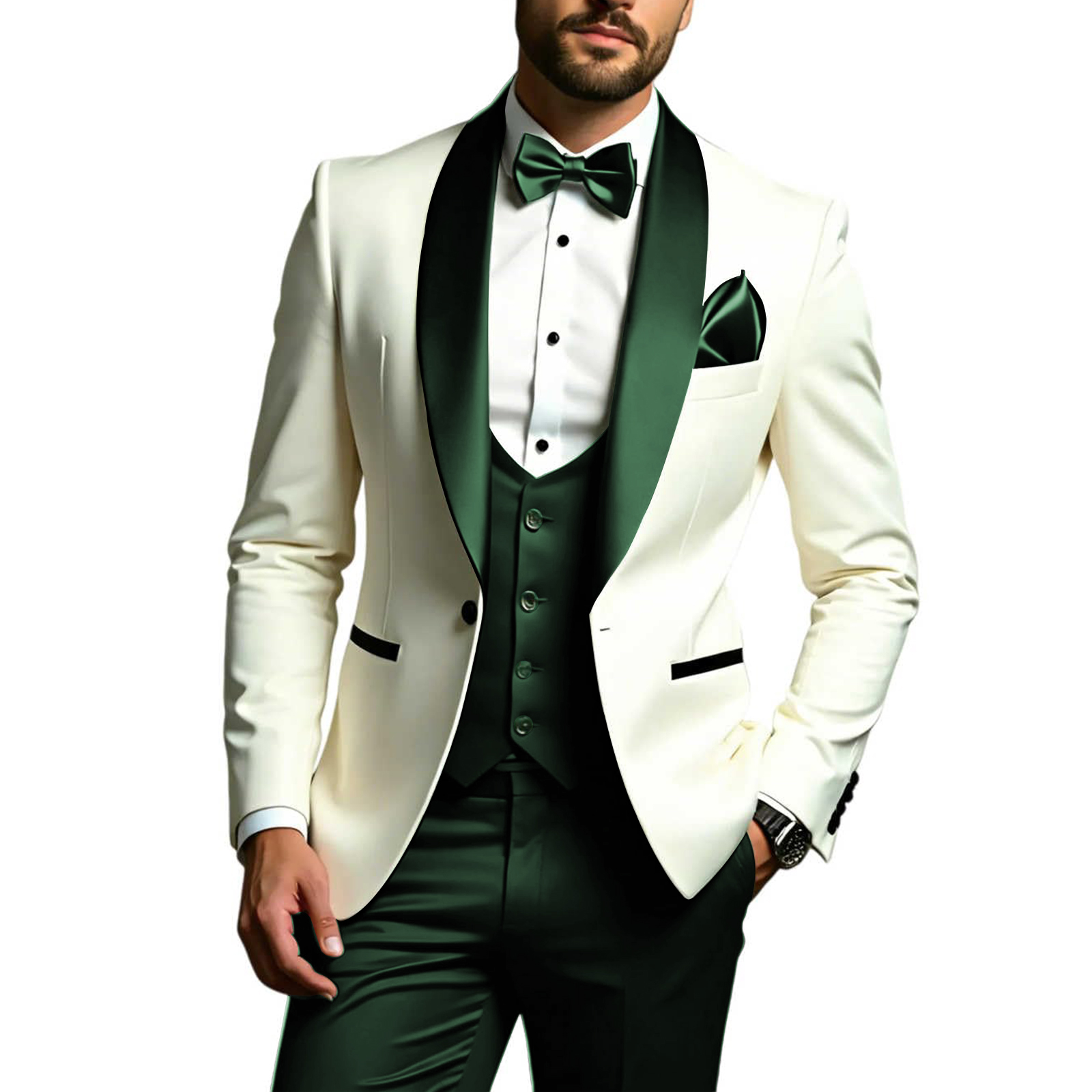 Men Formal Wear Modern - Herren 3-Teilige Anzüge Slim Fit Smoking-Anzüge