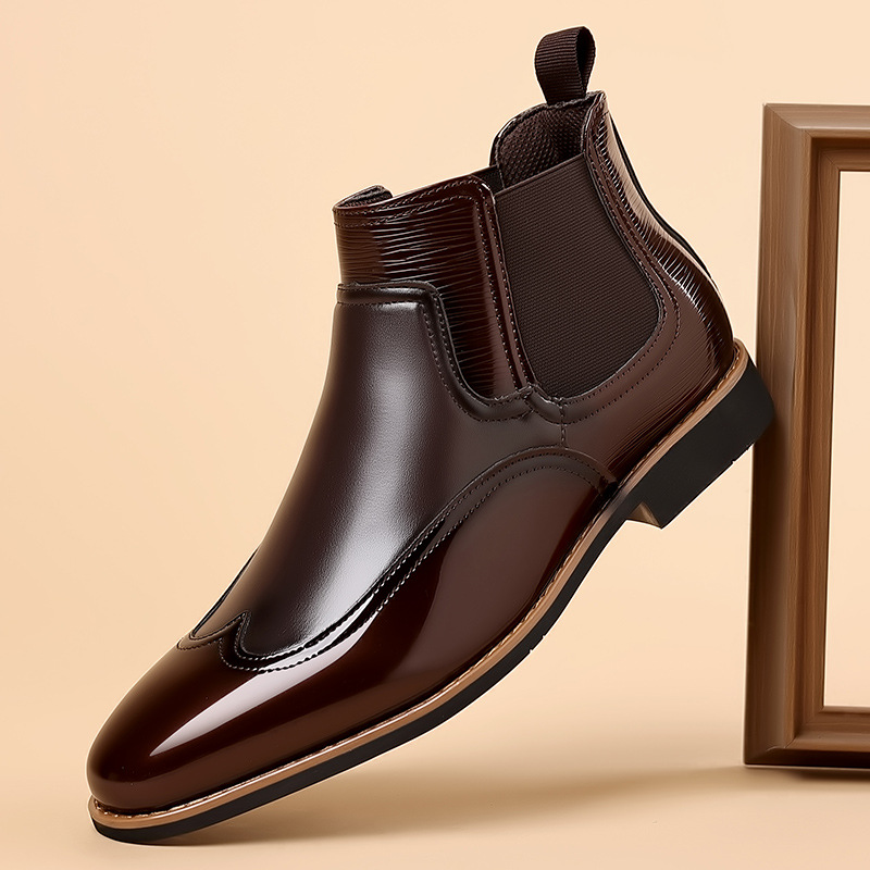 Men Formal Wear With Boots - Chelsea-Stiefel für Herren, luxuriöser Retro-Stiefeletten für