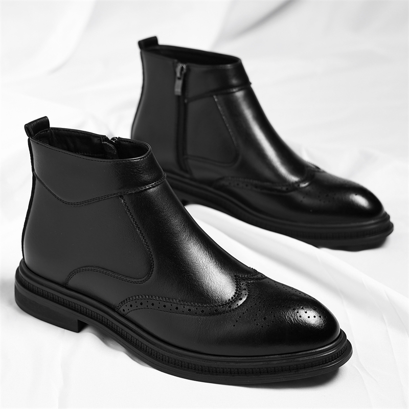 Herbst-Winter-Herren-Business- – Men Formal Wear With Boots Bewertung und Preis