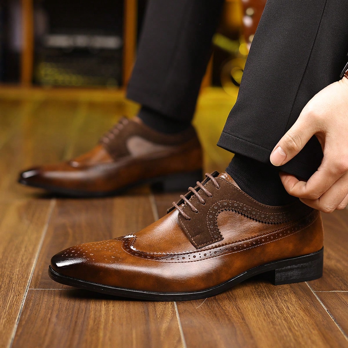 Wingtip Brogue Schnürschuhe fü – Formal Men Daily Wear Footwear Bewertung und Preis