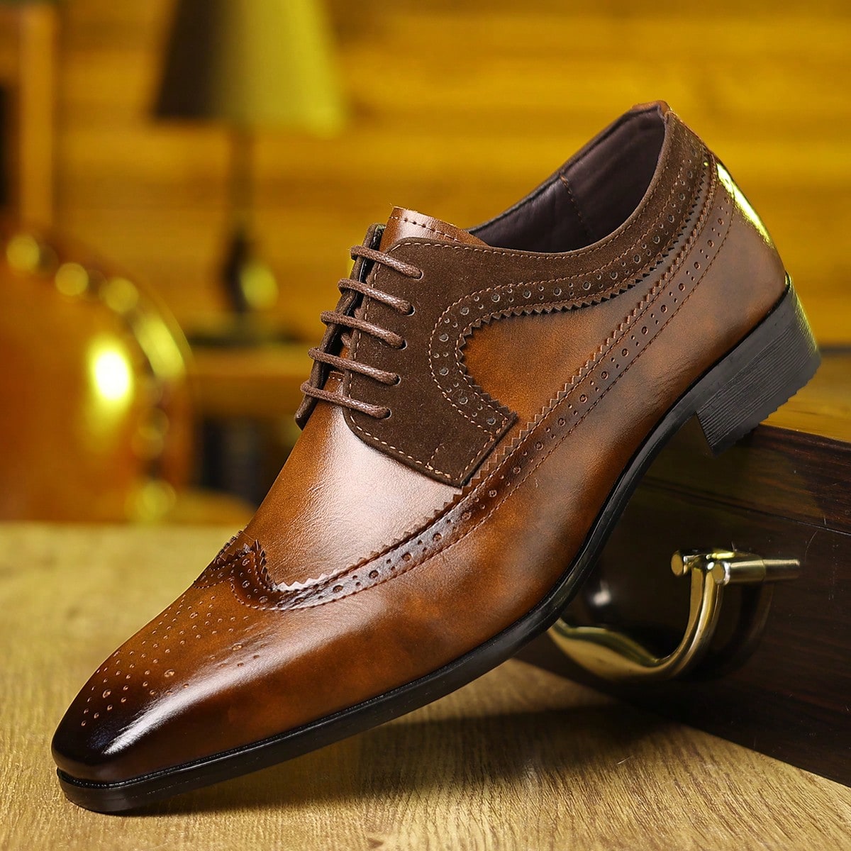 Wingtip Brogue Schnürschuhe fü – Formal Men Daily Wear Footwear Bewertung und Preis