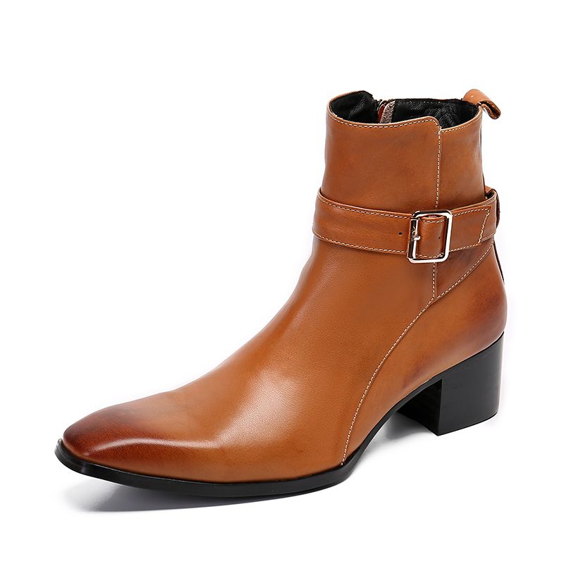 Winter Braune Schnalle Spitze  – Men Formal Wear With Boots Bewertung und Preis