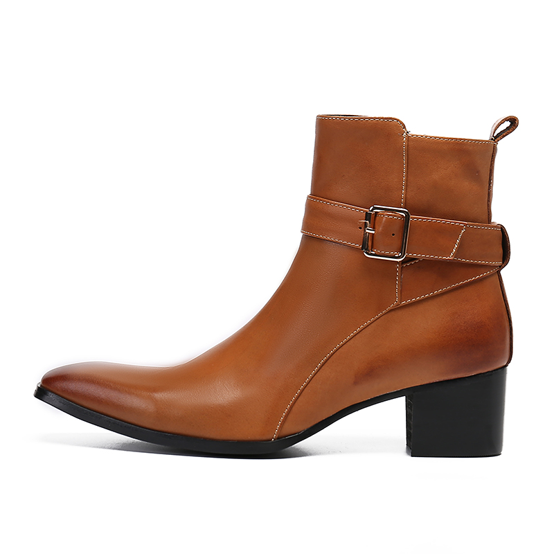 Winter Braune Schnalle Spitze  – Men Formal Wear With Boots Bewertung und Preis