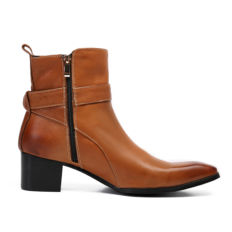 Winter Braune Schnalle Spitze  – Men Formal Wear With Boots Bewertung und Preis