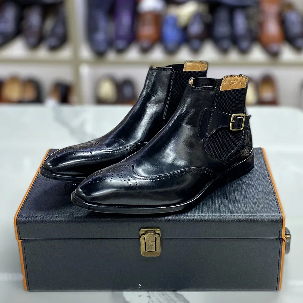 Herren-Stiefeletten aus echtem – Men Formal Wear With Boots Bewertung und Preis