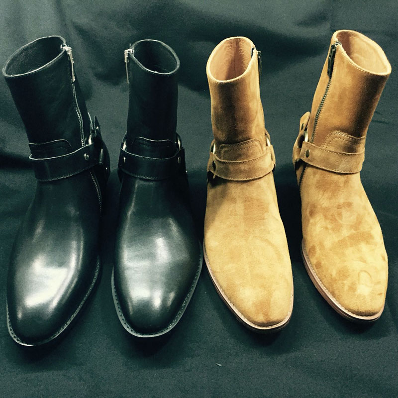 Männer echtes Leder handgemach – Men Formal Wear With Boots Bewertung und Preis